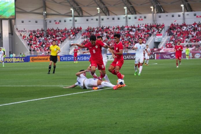 Timnas Indonesia U-23 Vs Uzbekistan di Abdullah bin Khalifa Stadium, Doha, pada Senin (29/4/2024) malam. (Foto: PSSI)