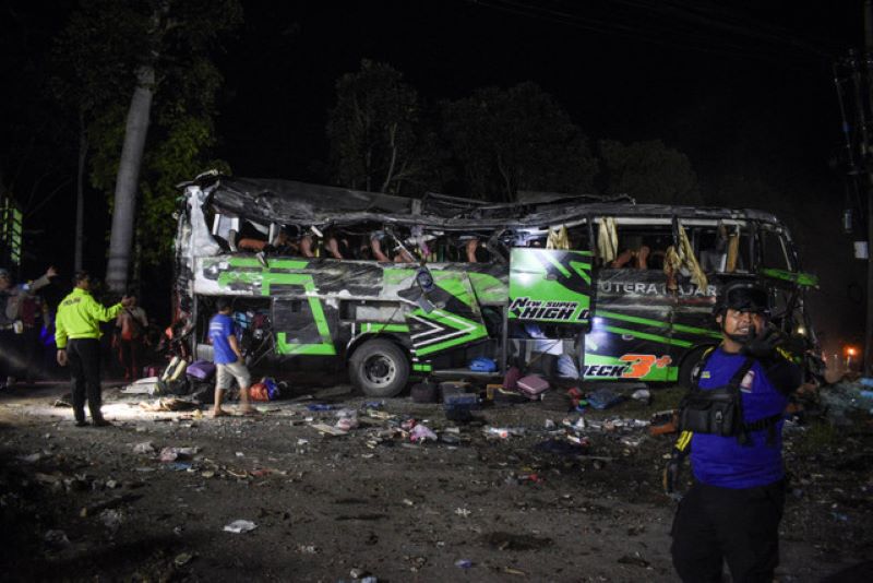 Kondisi Bus Putera Fajar Setelah Kecelakaan Maut di Subang, Jawa Barat. (Foto: Polda Jawa Barat)