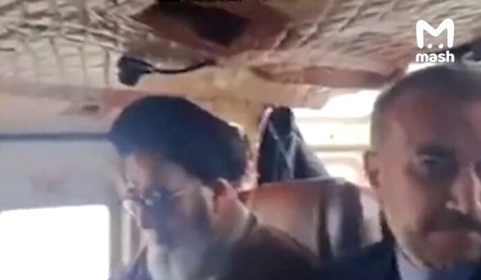 Tangkapan Layar Presiden Iran Ebrahim Raisi di Dalam Helikopter Sebelum Dikabarkan Jatuh dan Terbakar di Iran Utara (Foto: tangkapan layar X/@runews)