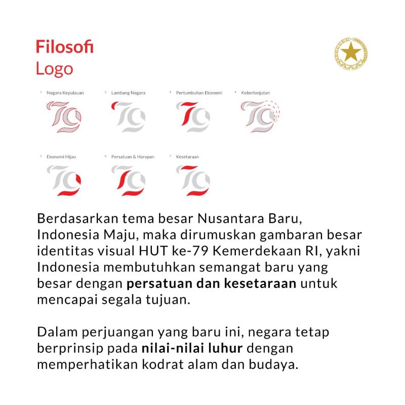 Logo HUT Ke-79 Republik Indonesia dengan Tema Nusantara Baru Indonesia Maju. (foto: Sekretariat Negara)