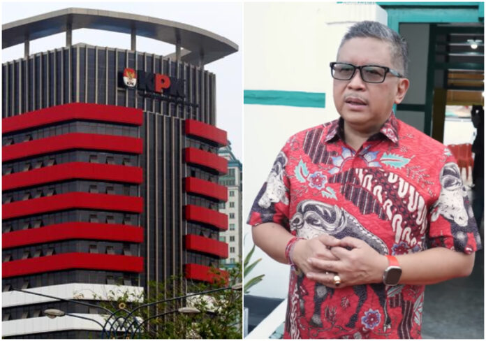 Kompilasi Foto Sekjen PDIP Hasto Kristiyanto dengan Gedung KPK RI. (foto: Instagram/@pdiperjuangan dan istimewa)