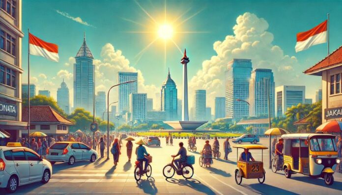 Ilustrasi Cuaca Cerah di Jakarta. (foto: ChatGPT)